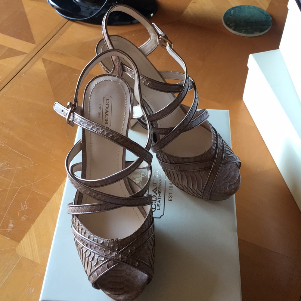 Coach 5” stacked heels.